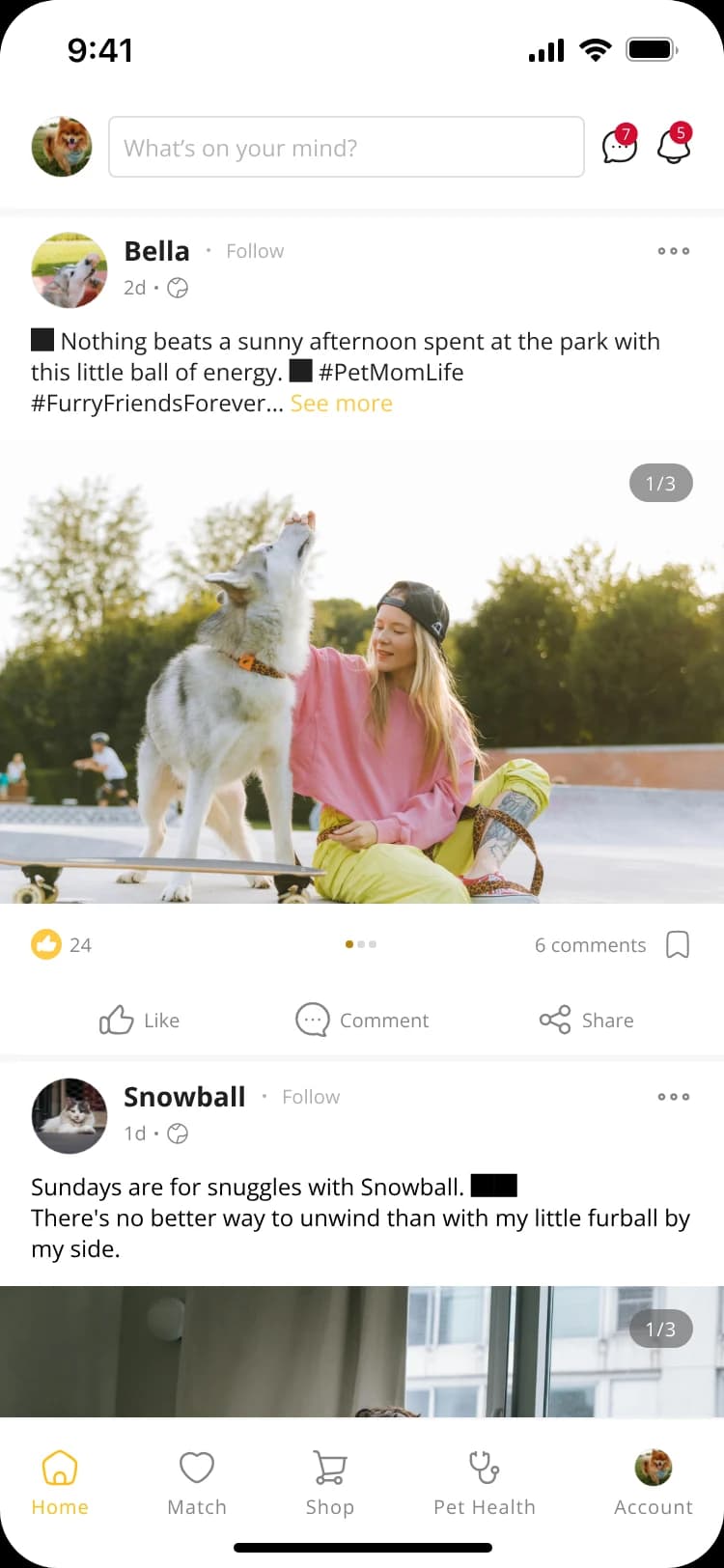 Petinder Main Screen